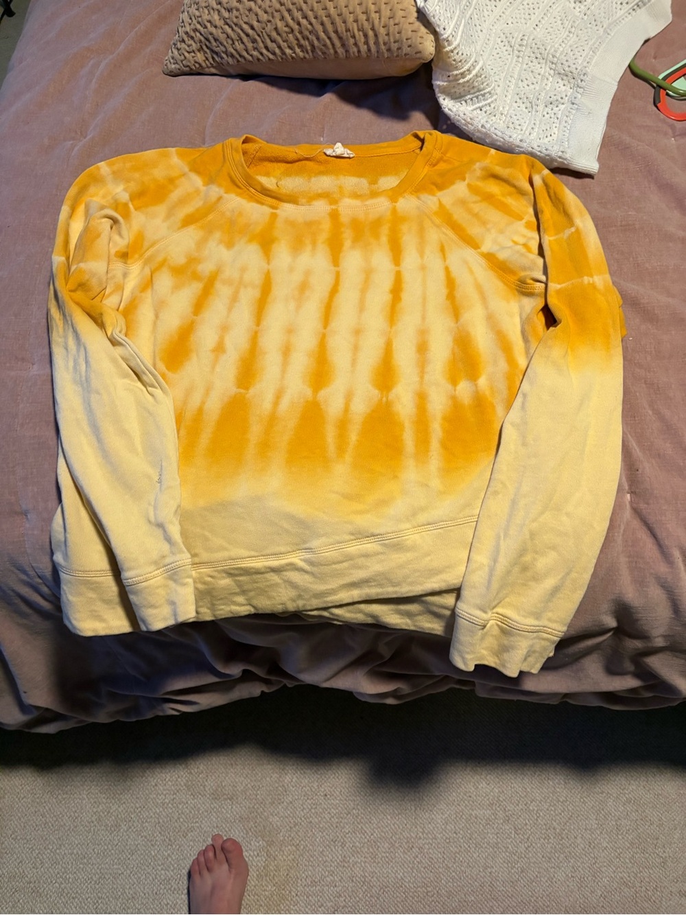 Hem & Thread Yellow Tie-Dye Crewneck Sweater